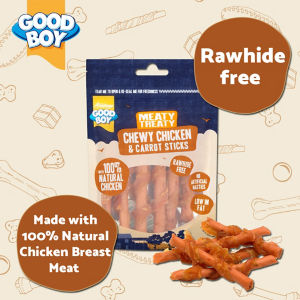Dog Treats Rawhide Free Dog Treats Chewy Duck With Carrot Sticks Case of 10 Good Boy 90 Grams ℮ Made With 100% Natural Duck Breast Meat