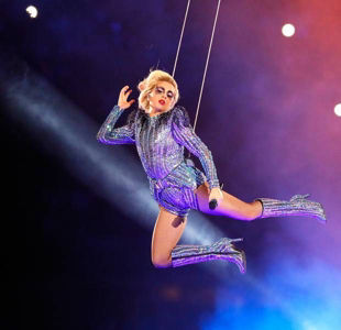 Lady Gaga wows crowds as she 'jumps off the stadium' at the Super Bowl
